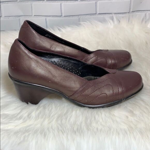 Dansko Brown Leather Dress Heels Size 38/7.5 - Picture 4 of 6